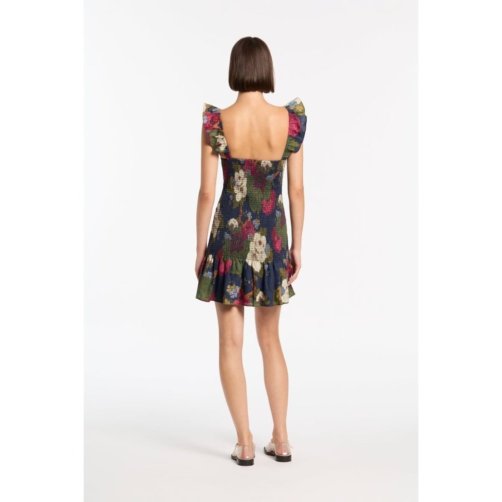 Sir the Label Francesca Shirred Mini Dress Print Size 2/ US 6 - Picture 2 of 9